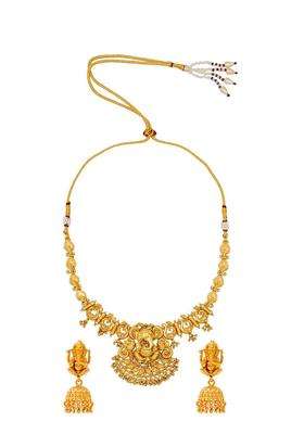 Gold-Plated Beaded Temple Jewellery Set for Women | Traditional Temple Jewellery for Wedding & Festive Wear | Gift for Her