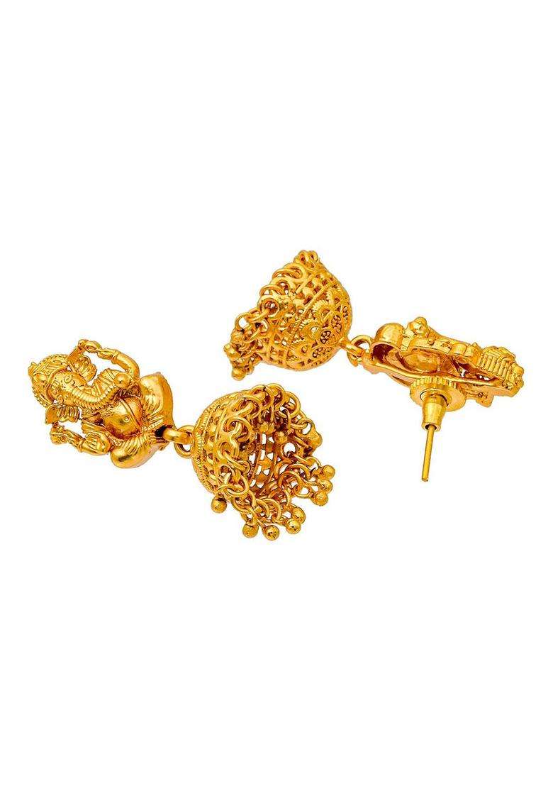 Gold-Plated Beaded Temple Jewellery Set for Women | Traditional Temple Jewellery for Wedding & Festive Wear | Gift for Her - Indya