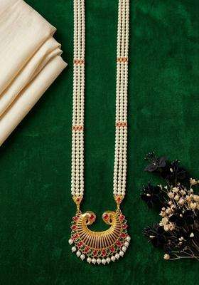 Brass Gold-Plated Temple Necklace for Women | Traditional Temple Jewellery for Wedding & Festive Wear | Gift for Her