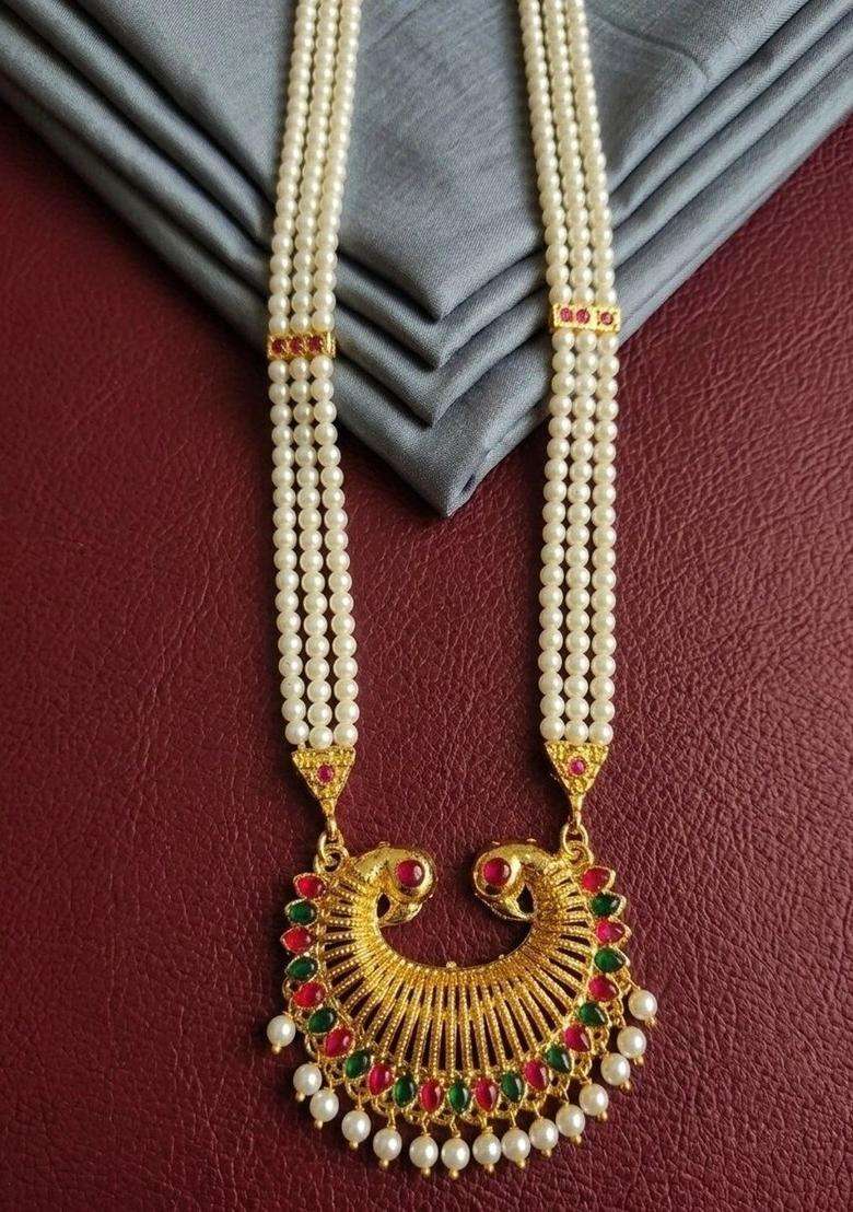 Brass Gold-Plated Temple Necklace for Women | Traditional Temple Jewellery for Wedding & Festive Wear | Gift for Her - Indya