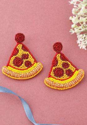 Maroon Triangular Drop Earrings for Women | Traditional Temple Jewellery for Wedding & Festive Wear | Gift for Her