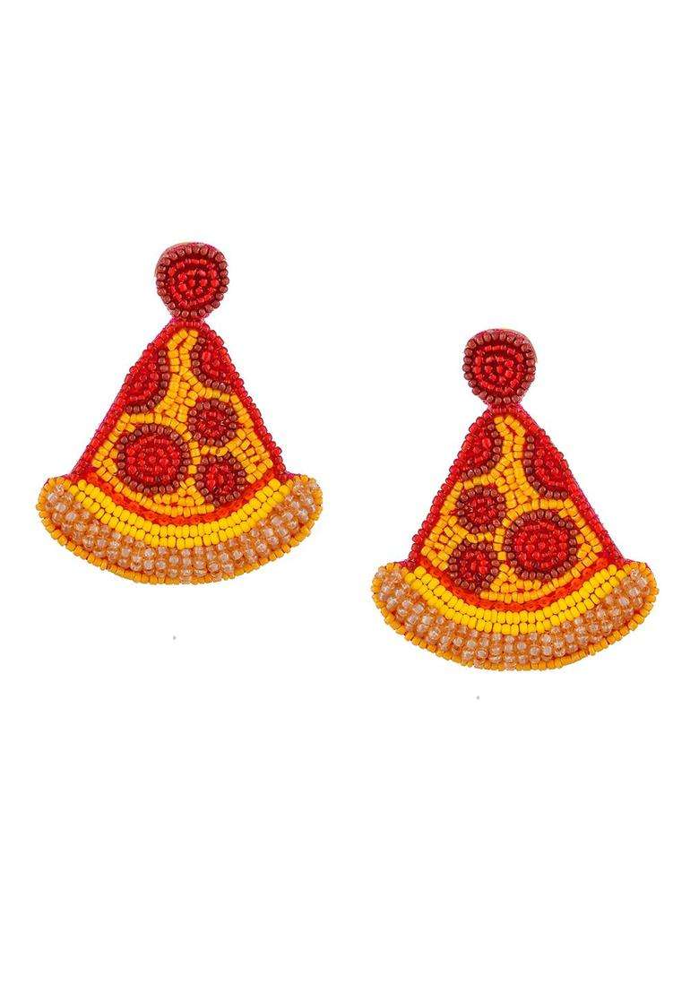 Maroon Triangular Drop Earrings for Women | Traditional Temple Jewellery for Wedding & Festive Wear | Gift for Her - Indya