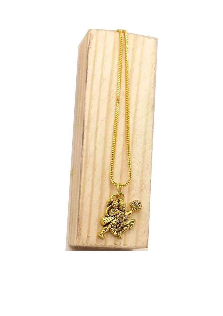 Gold-Plated Quirky Pendants with Chains for Men & Women | Traditional Temple Jewellery for Wedding & Festive Wear | Festive Gift - Indya
