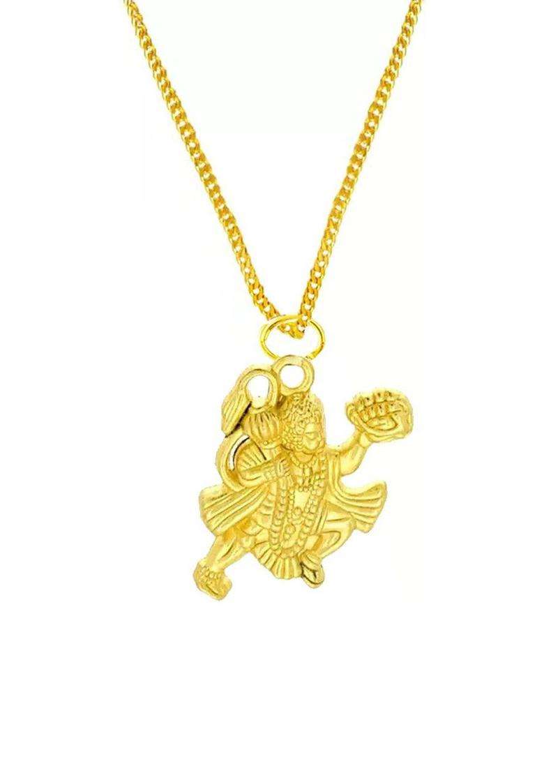 Gold-Plated Quirky Pendants with Chains for Men & Women | Traditional Temple Jewellery for Wedding & Festive Wear | Festive Gift - Indya