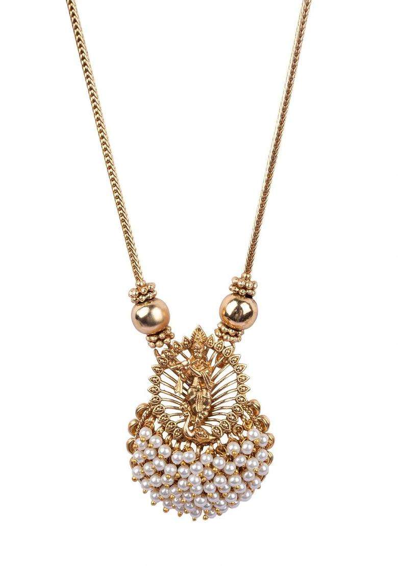 Gold-Plated Temple Stone Studded & Beaded Necklace and Earrings for Women | Traditional Temple Jewellery for Wedding & Festive Wear | Gift for Her - Indya