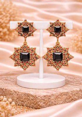 Brass-Plated Floral Drop Earrings for Women | Traditional Temple Jewellery for Wedding & Festive Wear | Gift for Her