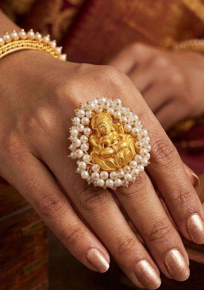 Temple Finger Ring for Women | Traditional Temple Jewellery for Wedding & Festive Wear | Gift for Her - Indya