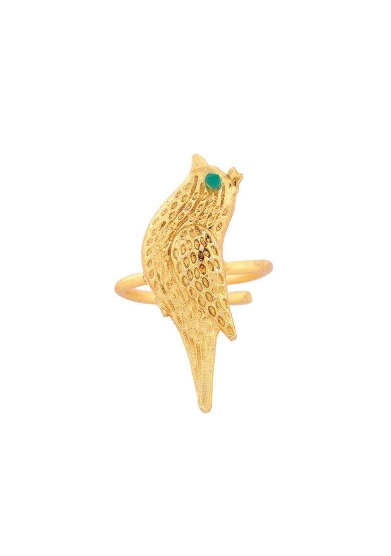 Gold-Plated Textured Finger Ring for Women | Traditional Temple Jewellery for Wedding & Festive Wear | Gift for Her - Indya