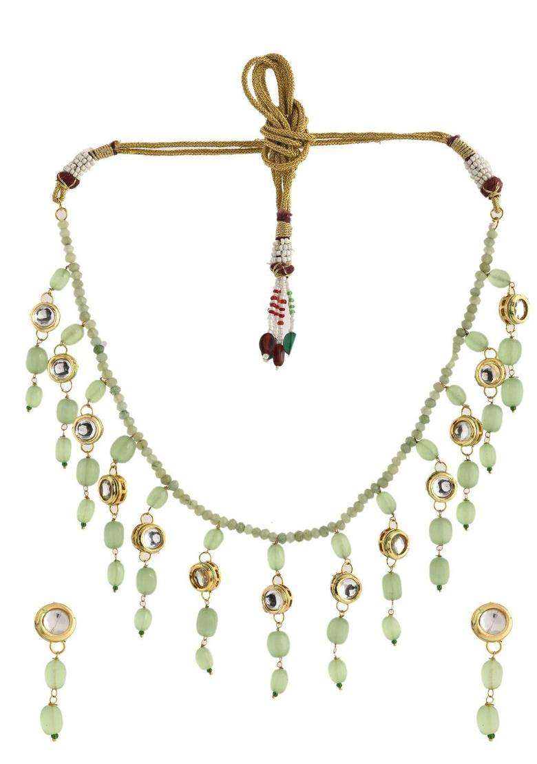 Gold-Plated Kundan Studded Jewellery Set for Women | Traditional Temple Jewellery for Wedding & Festive Wear | Gift for Her - Indya
