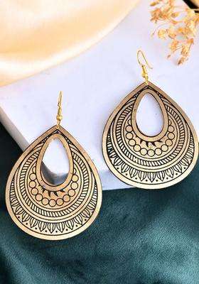 Rhodium-Plated Rhoium Plated Classic Drop Earrings for Women | Traditional Temple Jewellery for Wedding & Festive Wear | Gift for Her