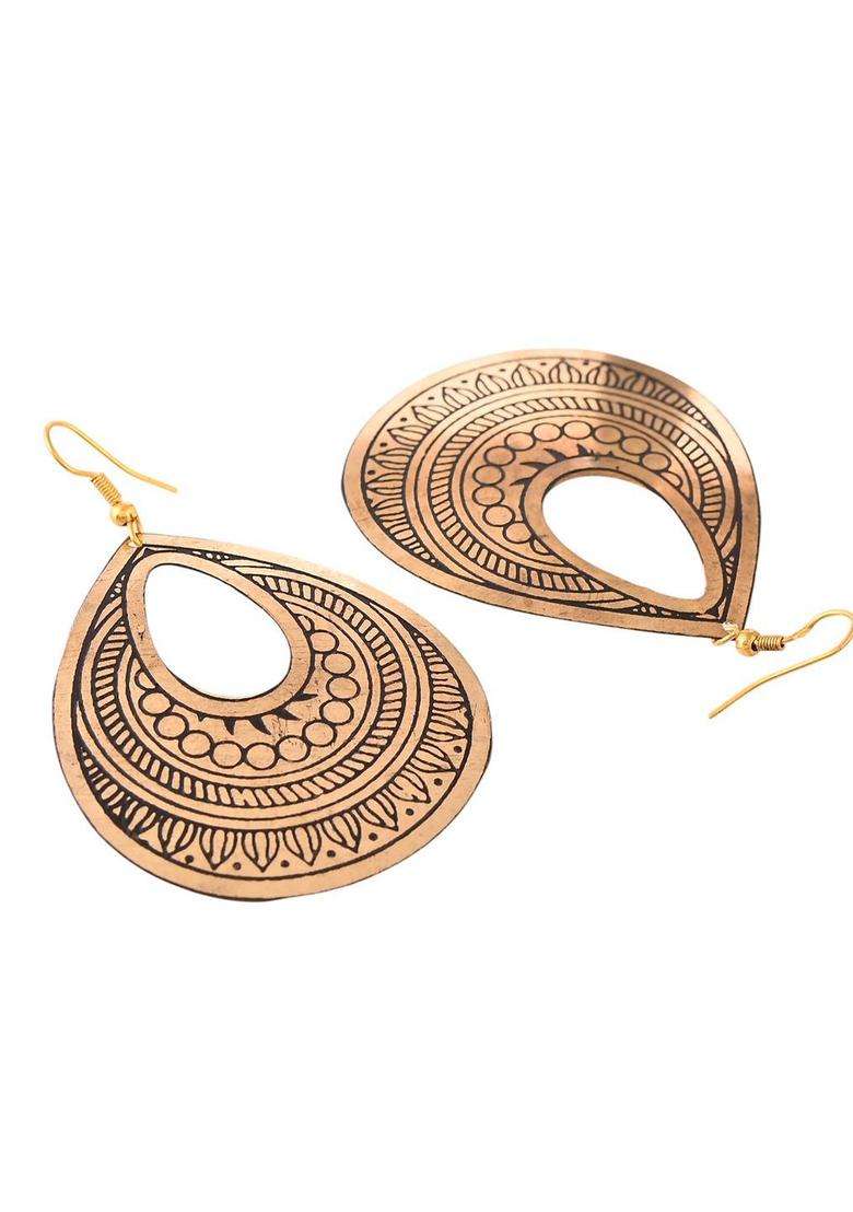Rhodium-Plated Rhoium Plated Classic Drop Earrings for Women | Traditional Temple Jewellery for Wedding & Festive Wear | Gift for Her - Indya