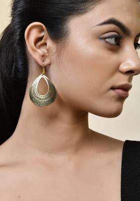 Rhodium Plated Classic Drop Earrings for Women | Traditional Temple Jewellery for Wedding & Festive Wear | Gift for Her