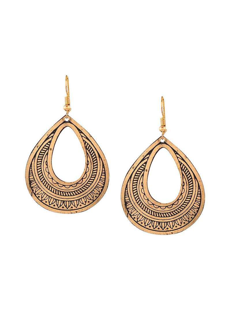 Rhodium Plated Classic Drop Earrings for Women | Traditional Temple Jewellery for Wedding & Festive Wear | Gift for Her - Indya