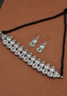 Oxidized Silver-Plated Temple Jewellery Set for Women | Traditional Temple Jewellery for Wedding & Festive Wear | Gift for Her