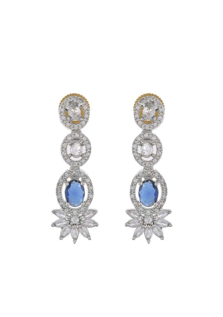 Silver-Plated American Diamond-Studded Jewellery Set for Women | Stylish Party & Everyday Wear | Gift for Her - Indya