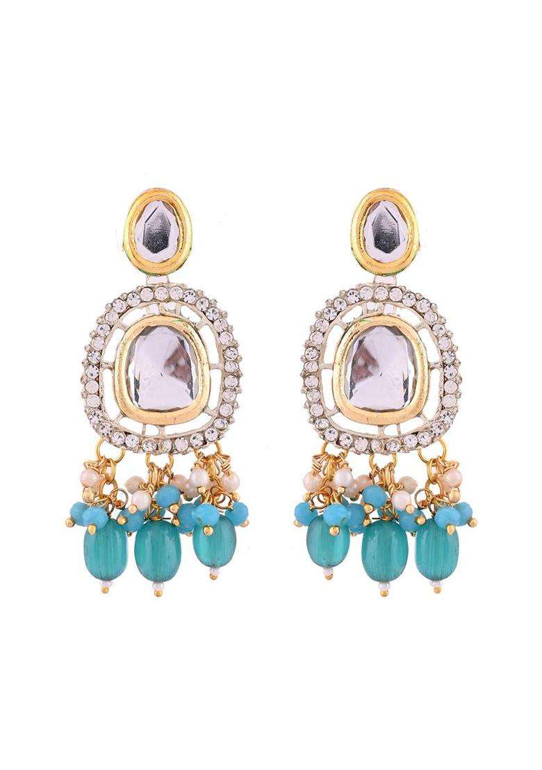 Gold-Plated Kundan-Studded & Beaded Jewellery Set for Women | Traditional Temple Jewellery for Wedding & Festive Wear | Gift for Her - Indya