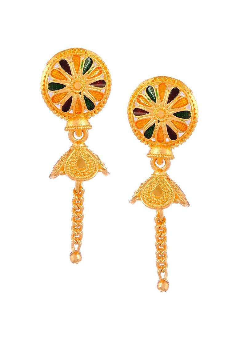 Gold-Plated Red & Green Stone Studded Temple Jewellery Set for Women | Traditional Temple Jewellery for Wedding & Festive Wear | Gift for Her - Indya