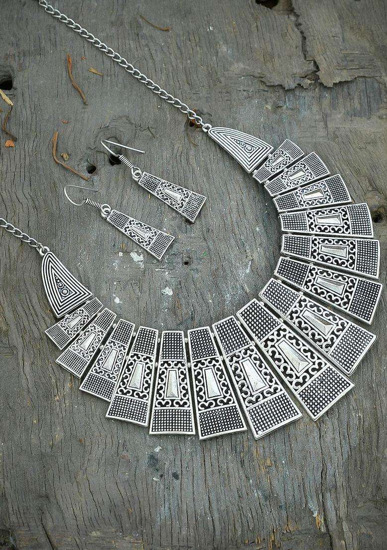 Oxidised Silver-Plated Trendy Temple Jewelry for for Women | Traditional Temple Jewellery for Wedding & Festive Wear | Gift for Her - Indya