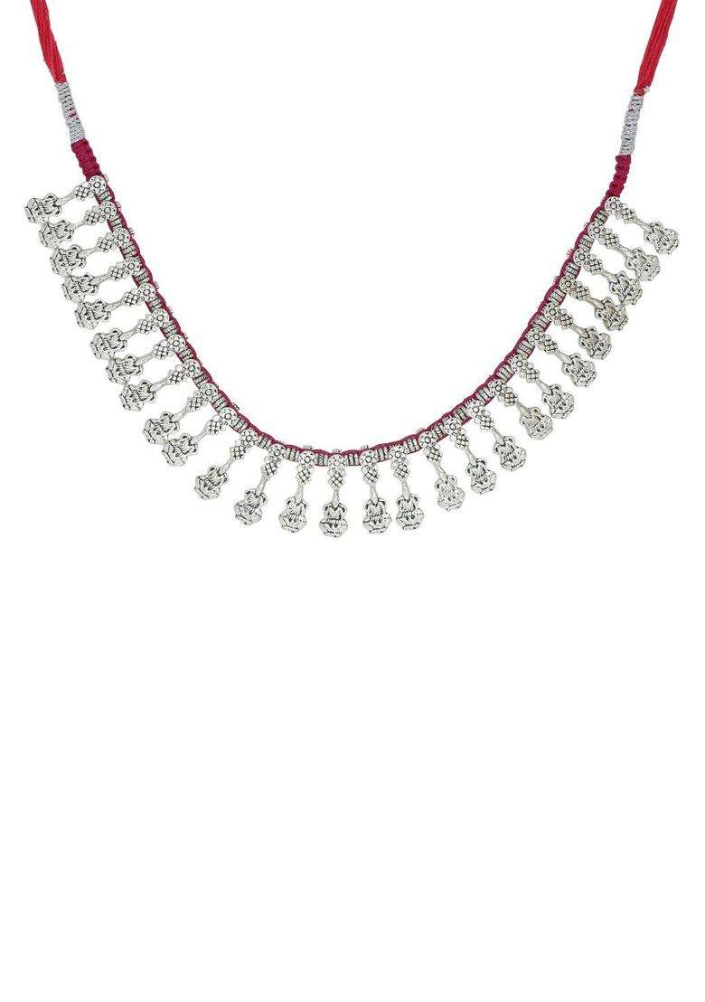 Silver-Plated Temple Necklaces for Women | Traditional Temple Jewellery for Wedding & Festive Wear | Gift for Her - Indya