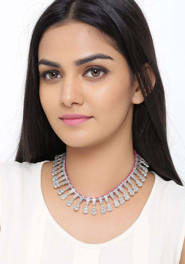 Silver-Plated Temple Necklaces for Women | Traditional Temple Jewellery for Wedding & Festive Wear | Gift for Her - Indya