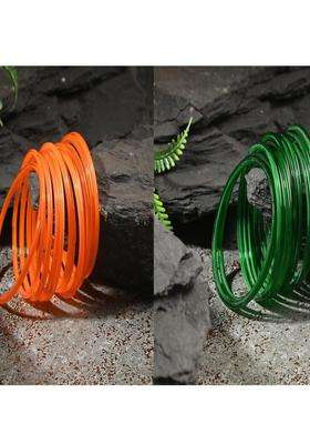 Orange Bangle for Women | Traditional Temple Jewellery for Wedding & Festive Wear | Gift for Her