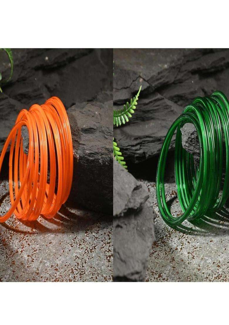 Orange Bangle for Women | Traditional Temple Jewellery for Wedding & Festive Wear | Gift for Her - Indya
