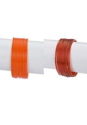 Orange Bangle for Women | Traditional Temple Jewellery for Wedding & Festive Wear | Gift for Her