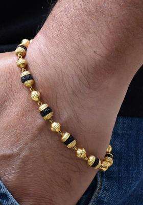 Gold-Plated Rudraksha Bracelet for Men | Traditional Temple Jewellery for Wedding & Festive Wear | Gift for Him