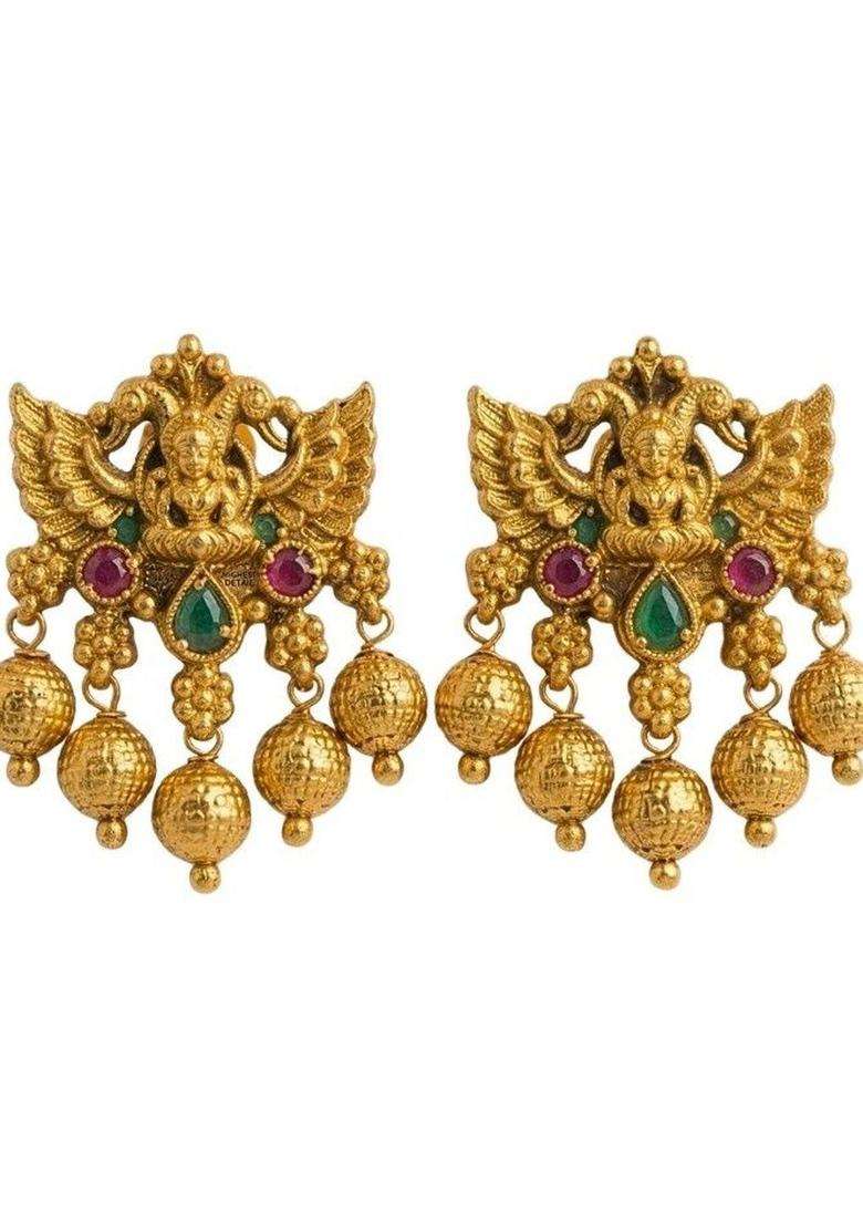 Gold-Plated Antique Temple Necklace for Women | Traditional Temple Jewellery for Wedding & Festive Wear | Gift for Her - Indya
