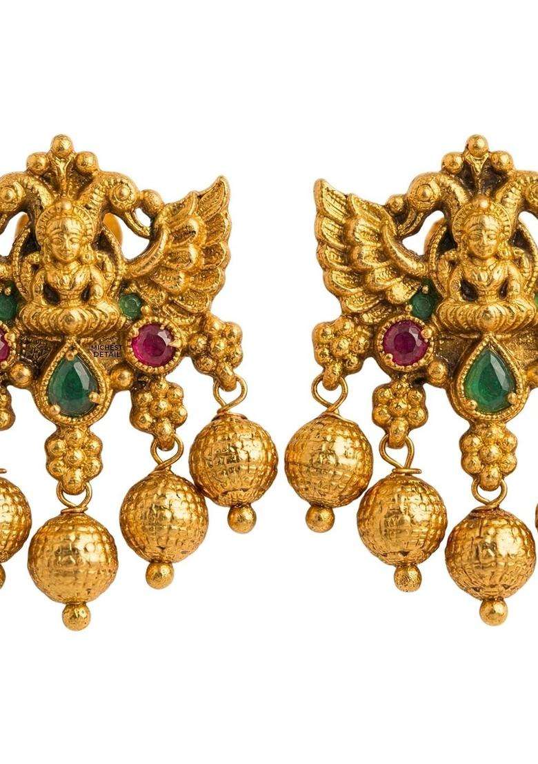 Gold-Plated Antique Temple Necklace for Women | Traditional Temple Jewellery for Wedding & Festive Wear | Gift for Her - Indya