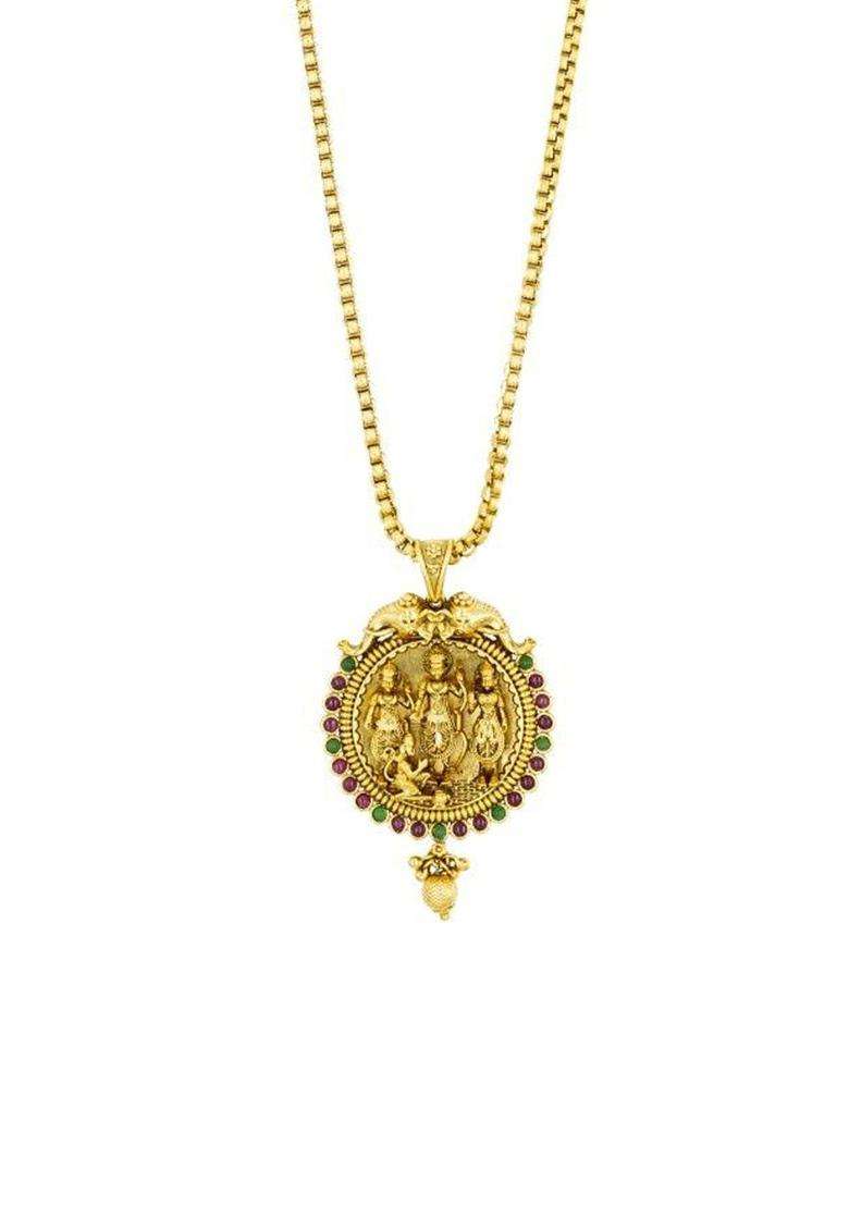 Gold-Plated Kundan Studded Jewellery Set for Women | Traditional Temple Jewellery for Wedding & Festive Wear | Gift for Her - Indya
