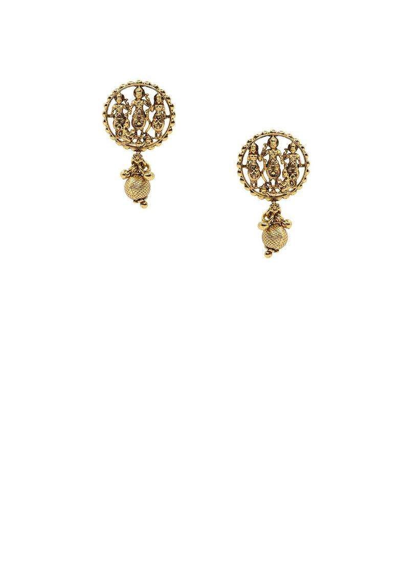 Gold-Plated Kundan Studded Jewellery Set for Women | Traditional Temple Jewellery for Wedding & Festive Wear | Gift for Her - Indya