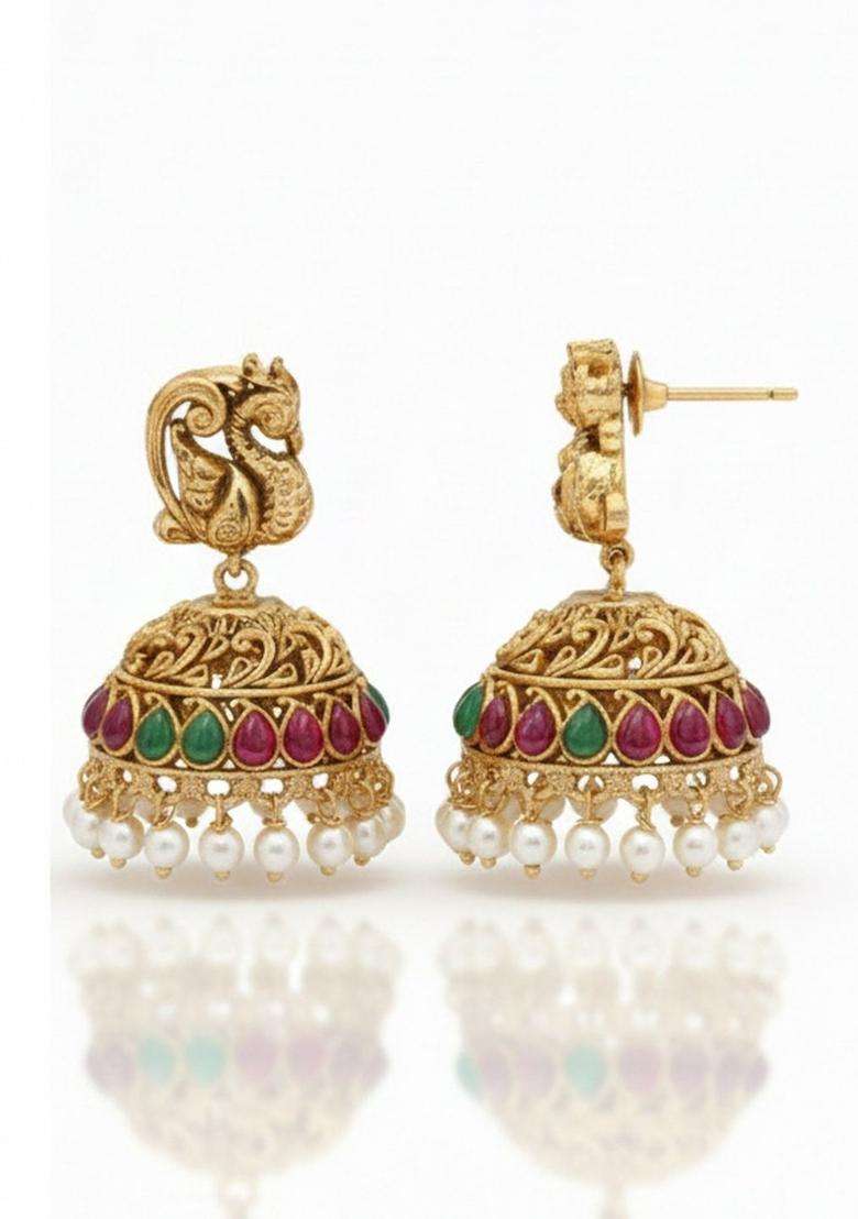 Brass Gold-Plated Temple Necklace for Women | Traditional Temple Jewellery for Wedding & Festive Wear | Gift for Her - Indya