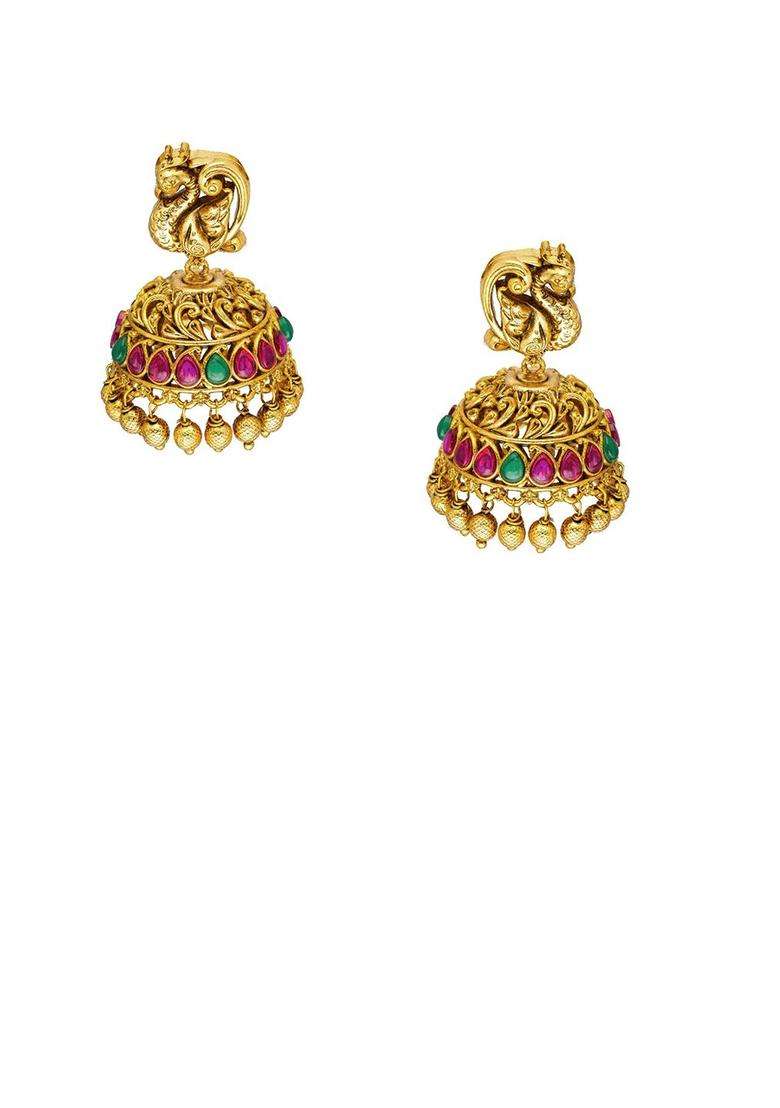 Brass Gold-Plated Temple Necklace for Women | Traditional Temple Jewellery for Wedding & Festive Wear | Gift for Her - Indya