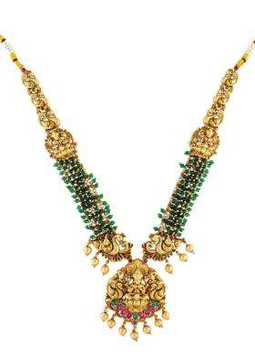 Brass Gold-Plated Temple Necklace for Women | Traditional Temple Jewellery for Wedding & Festive Wear | Gift for Her