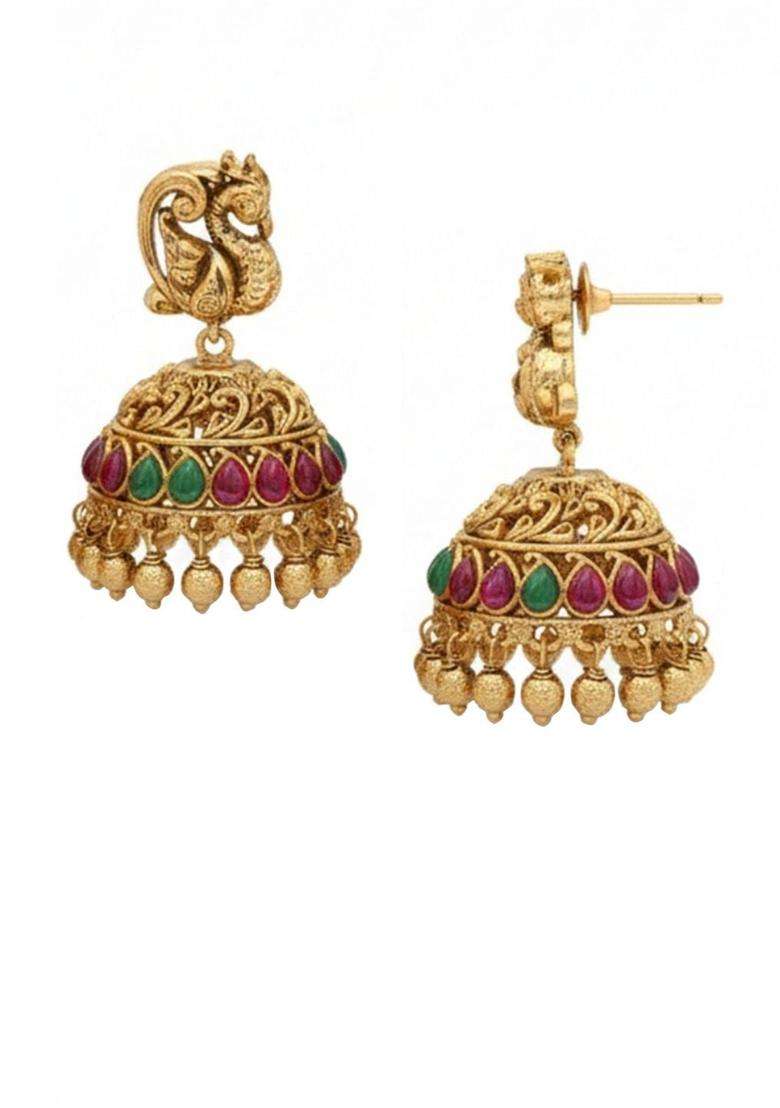 Brass Gold-Plated Temple Necklace for Women | Traditional Temple Jewellery for Wedding & Festive Wear | Gift for Her - Indya