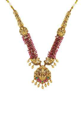 Brass Gold-Plated Temple Necklace for Women | Traditional Temple Jewellery for Wedding & Festive Wear | Gift for Her