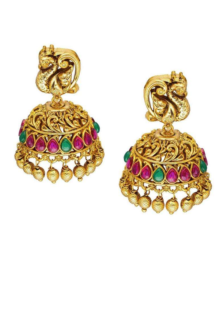 Brass Gold-Plated Temple Necklace for Women | Traditional Temple Jewellery for Wedding & Festive Wear | Gift for Her - Indya