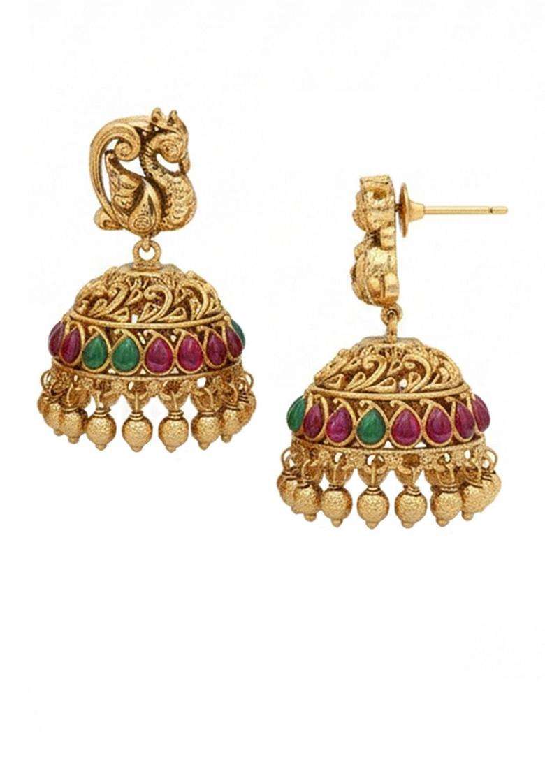 Brass Gold-Plated Temple Necklace for Women | Traditional Temple Jewellery for Wedding & Festive Wear | Gift for Her - Indya