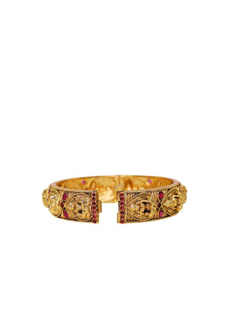 Pack of 2 Gold-Plated Bangles for Women | Traditional Temple Jewellery for Wedding & Festive Wear | Gift for Her - Indya