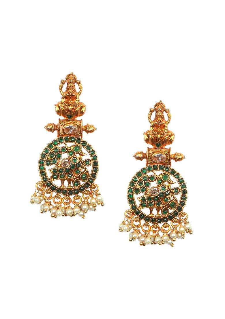 Gold-Plated Stone-Studded & Beaded Jewellery Set for Women | Traditional Temple Jewellery for Wedding & Festive Wear | Gift for Her - Indya