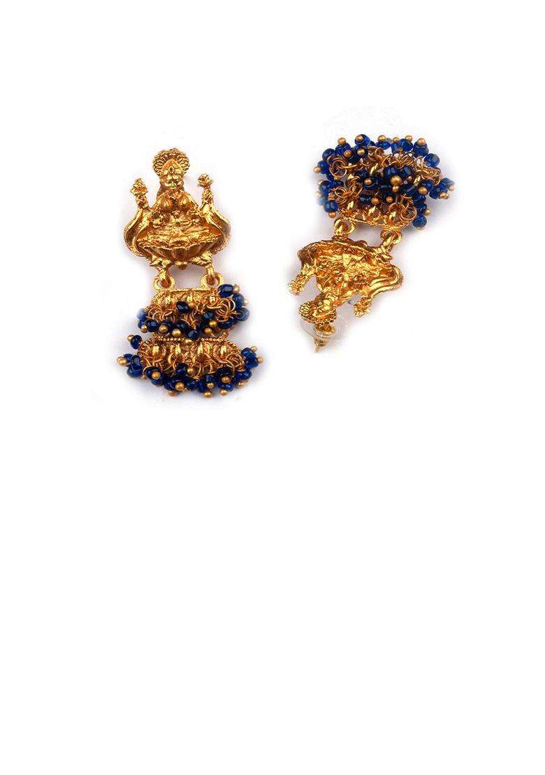 Gold-Plated Contemporary Drop Earrings for Women | Traditional Temple Jewellery for Wedding & Festive Wear | Gift for Her - Indya