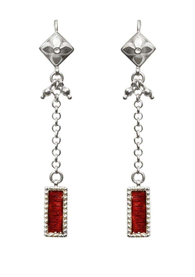 Silver-Plated Contemporary Drop Earrings for Women | Traditional Temple Jewellery for Wedding & Festive Wear | Gift for Her - Indya