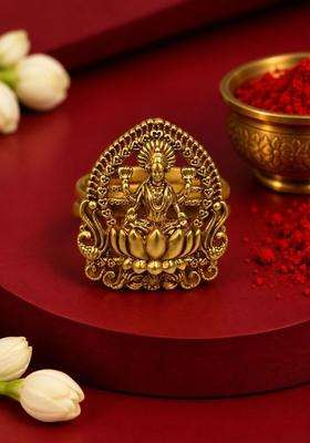 Gold-Plated Temple Finger Ring for Women | Traditional Temple Jewellery for Wedding & Festive Wear | Gift for Her