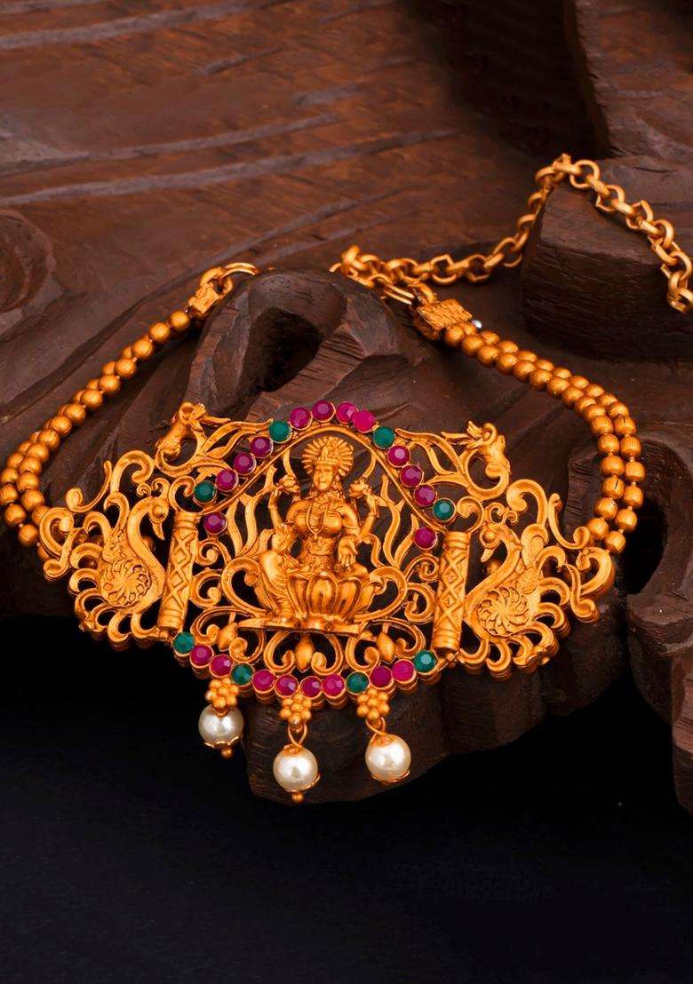 Gold-Plated Temple Armlet Bracelet with Pearl for Women | Traditional Temple Jewellery for Wedding & Festive Wear | Gift for Her - Indya