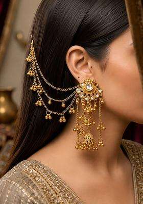 Gold-Plated Circular Jhumkas Earrings for Women | Traditional Temple Jewellery for Wedding & Festive Wear | Gift for Her