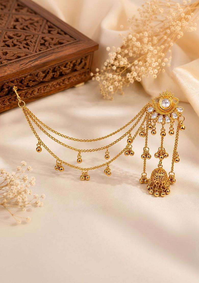 Gold-Plated Circular Jhumkas Earrings for Women | Traditional Temple Jewellery for Wedding & Festive Wear | Gift for Her - Indya