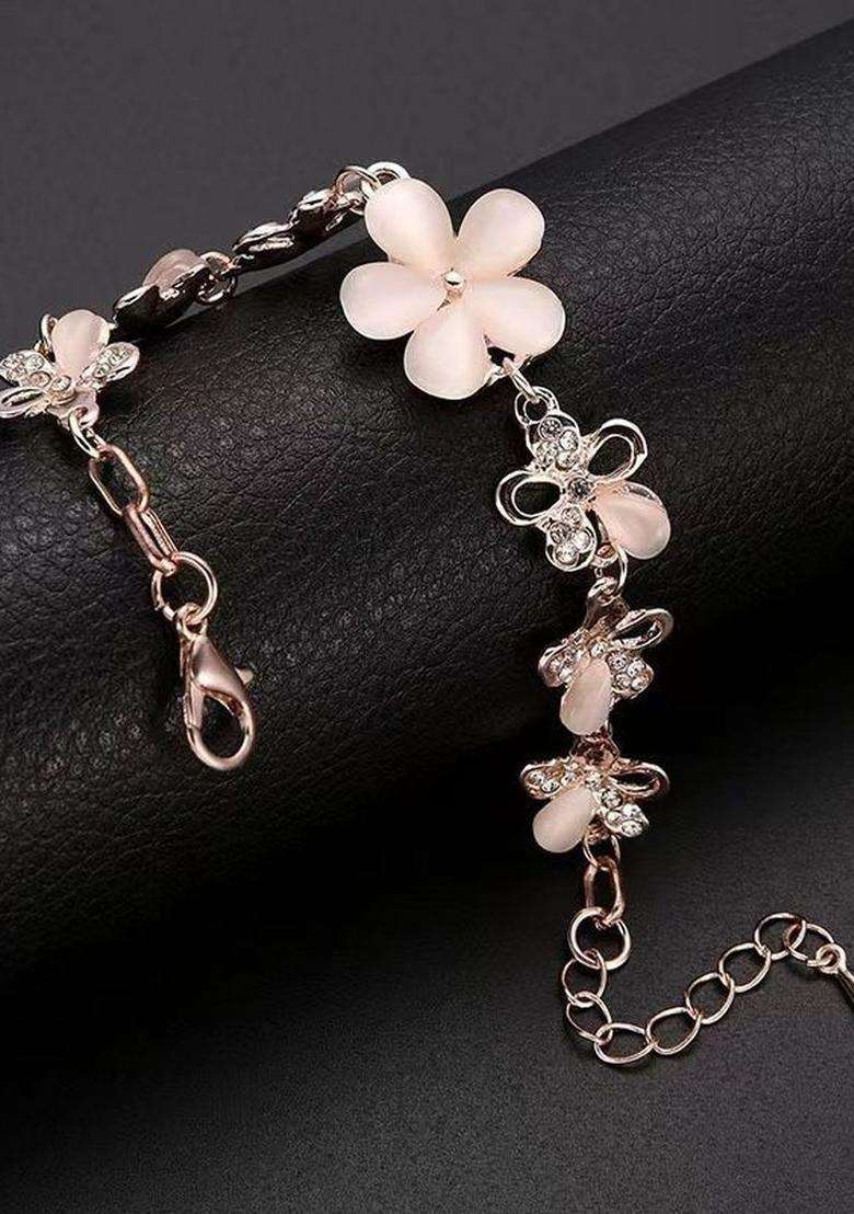 American Diamond Temple Gold-Plated Link Bracelet for Women | Stylish Party & Everyday Wear | Gift for Her - Indya