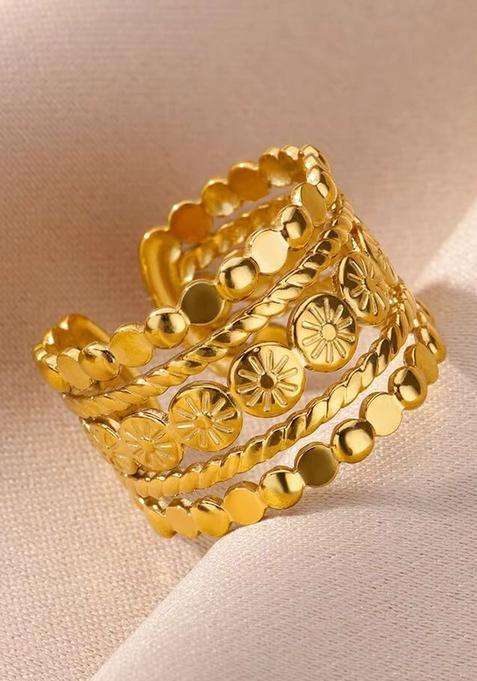 American Diamond Temple Gold-Plated Kada Bracelet for Women | Stylish Party & Everyday Wear | Gift for Her