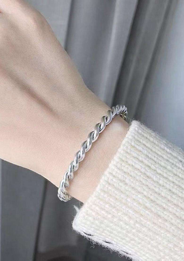 Temple Silver-Plated Cuff Bracelet for Women | Stylish Party & Everyday Wear | Gift for Her - Indya